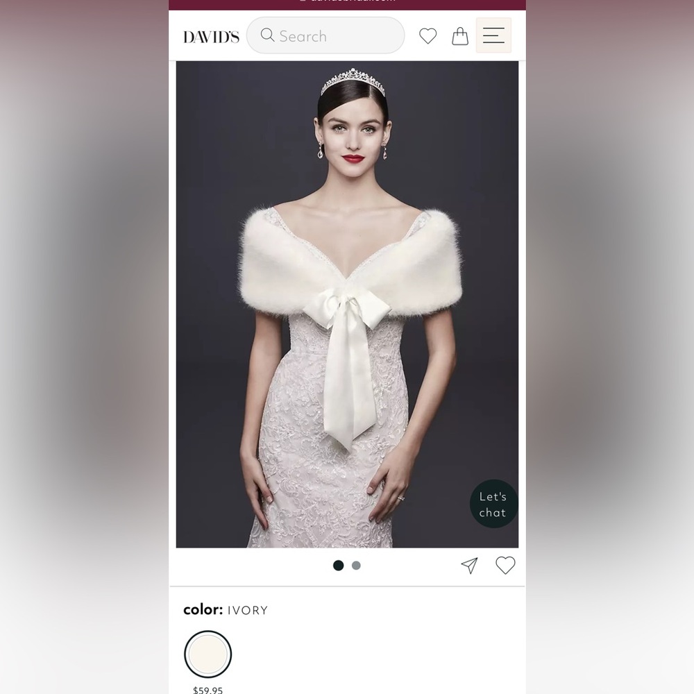 David’s bridal faux fur wrap
